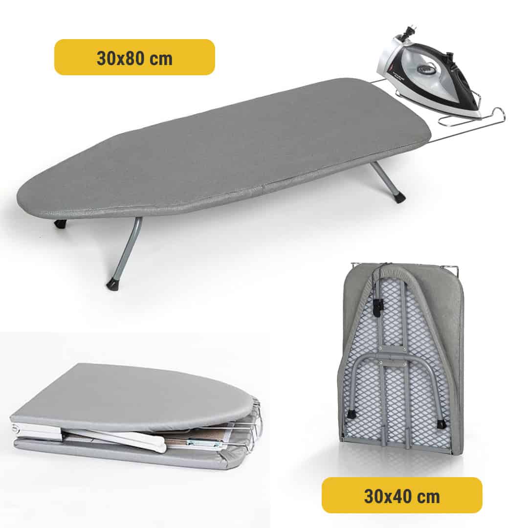 Foldable Ironing Board for Tables – Portable with Iron Holder