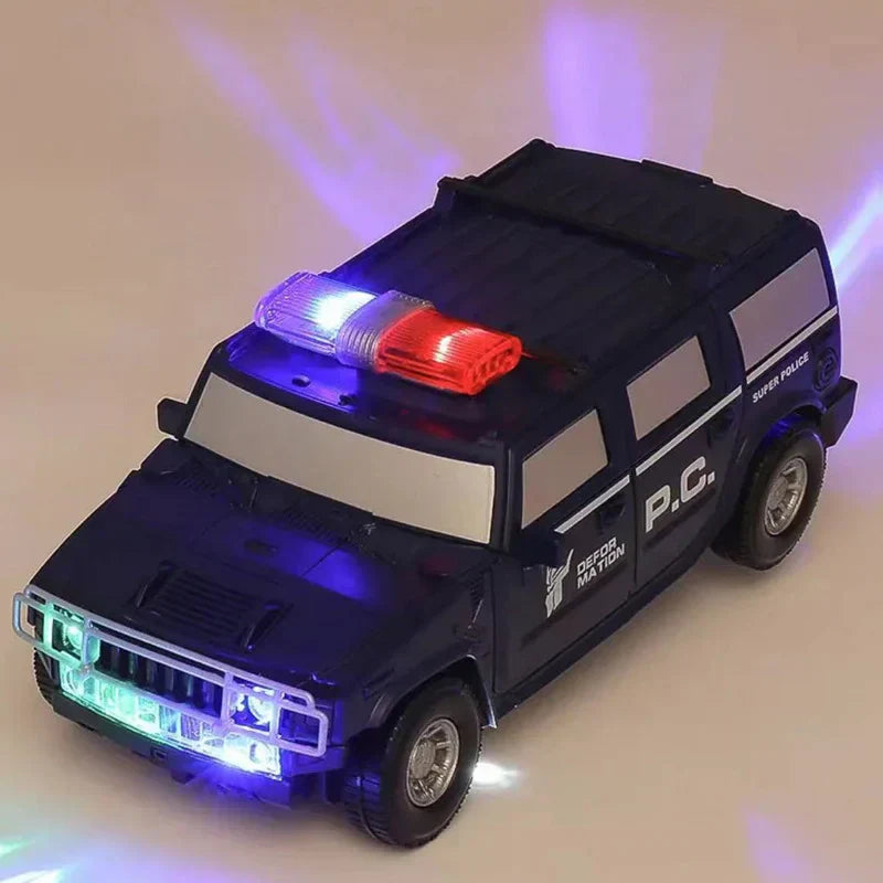 Dual-Function Police Cruiser and Robot with Lights & Sounds