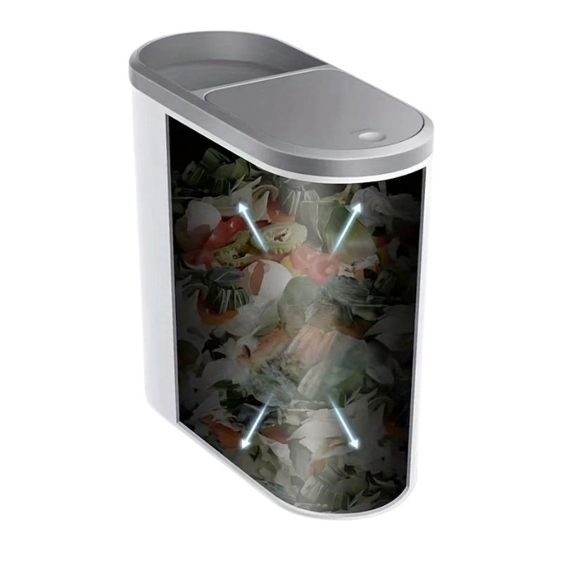 Space-Saving Waste Bin with Press Lid for Easy Disposal
