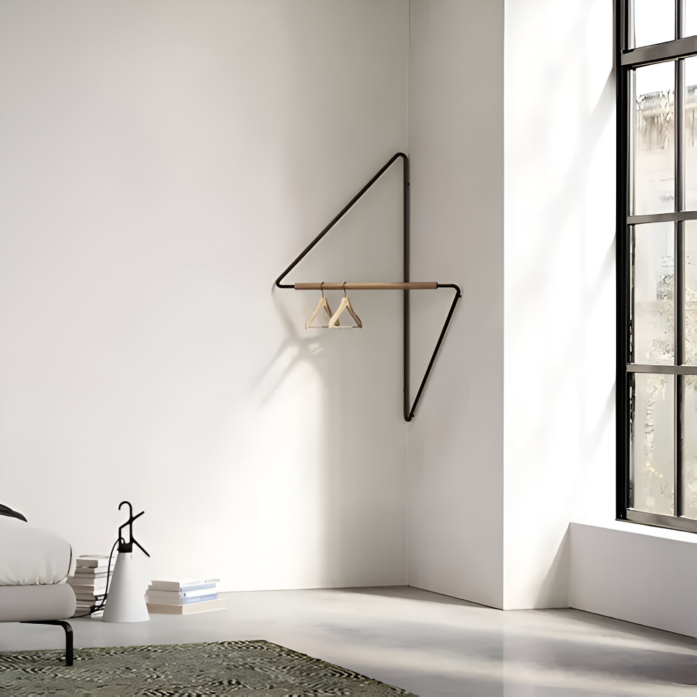 Chic Geometric Coat Rack with Versatile Storage Solutions