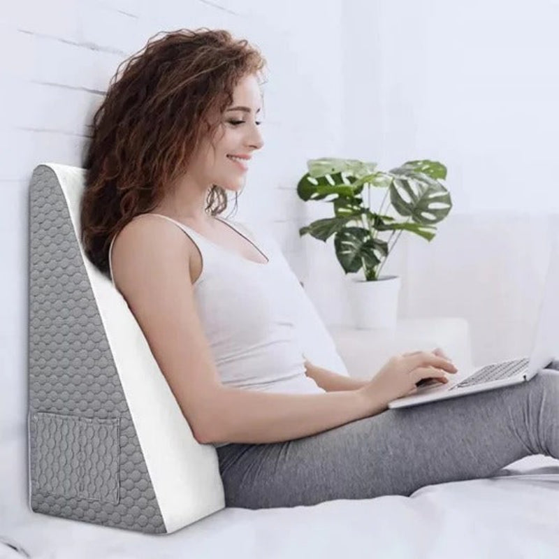 Elevated Comfort Pillow with Removable Cover and Non-Slip Base