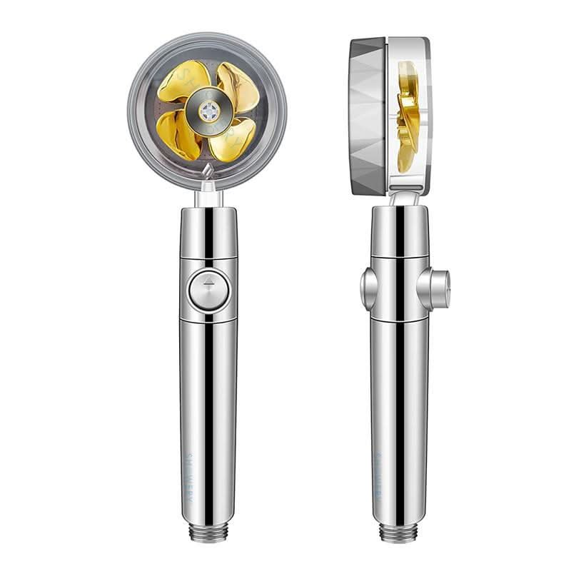 Water-Saving Turbo Shower Head with Rainfall Features