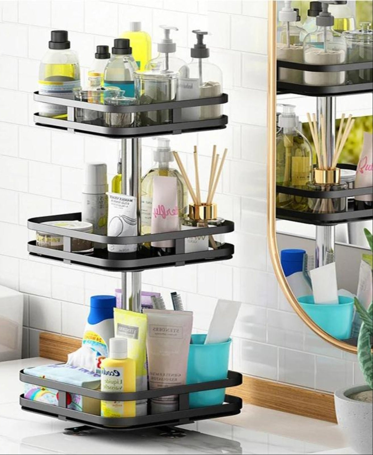 SpinSmart 360 Rotating Storage Shelf for Effortless Organization