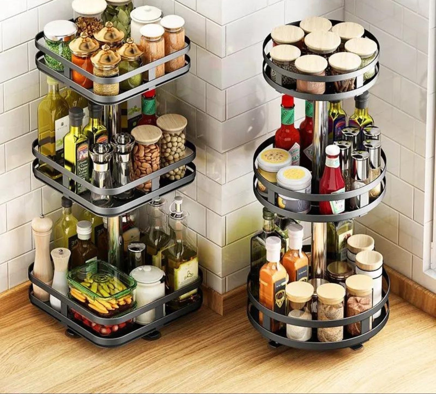 SpinSmart 360 Rotating Storage Shelf for Effortless Organization