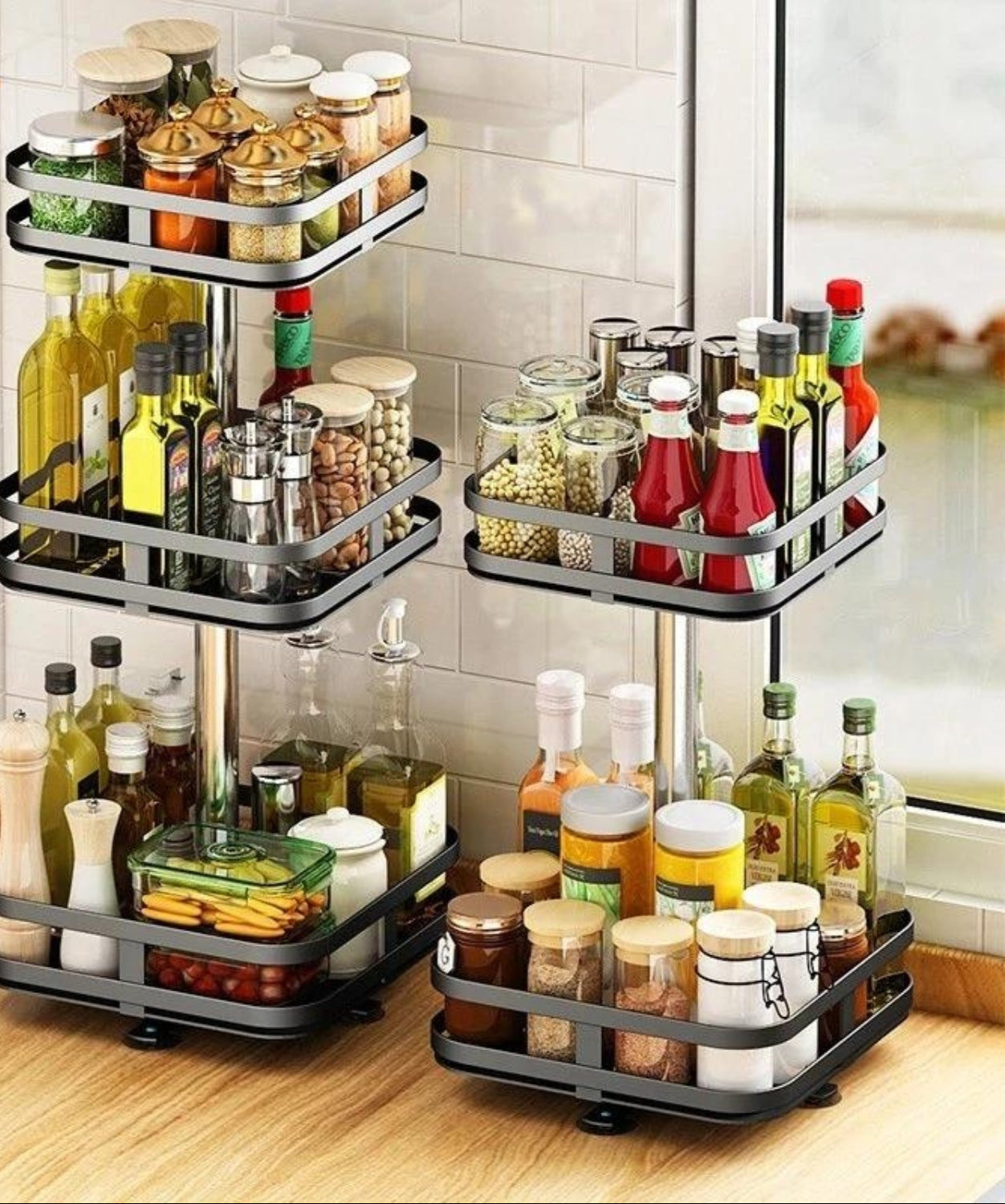 SpinSmart 360 Rotating Storage Shelf for Effortless Organization