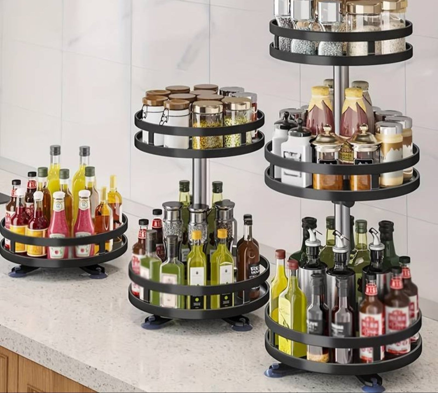 SpinSmart 360 Rotating Storage Shelf for Effortless Organization