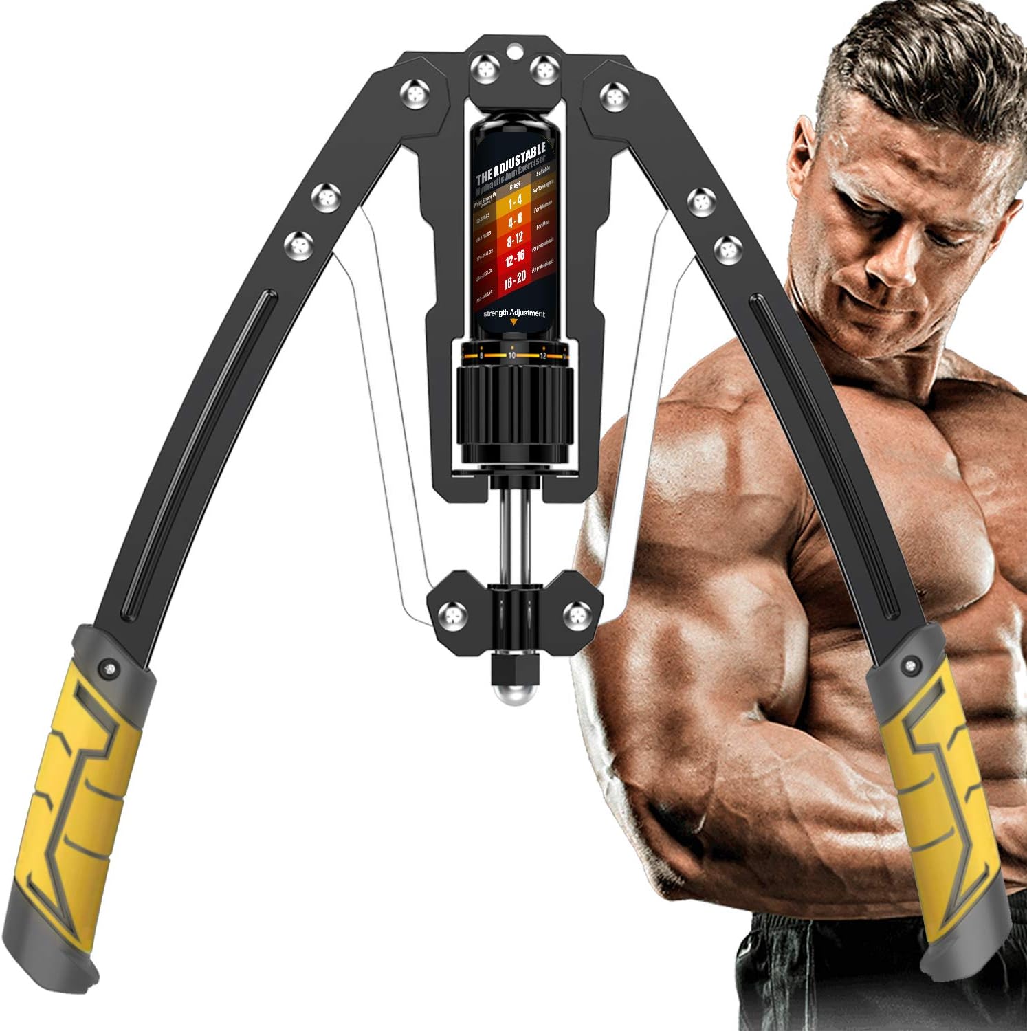 PowerFlex Adjustable Hydraulic Arm Strength Trainer 10-200KG