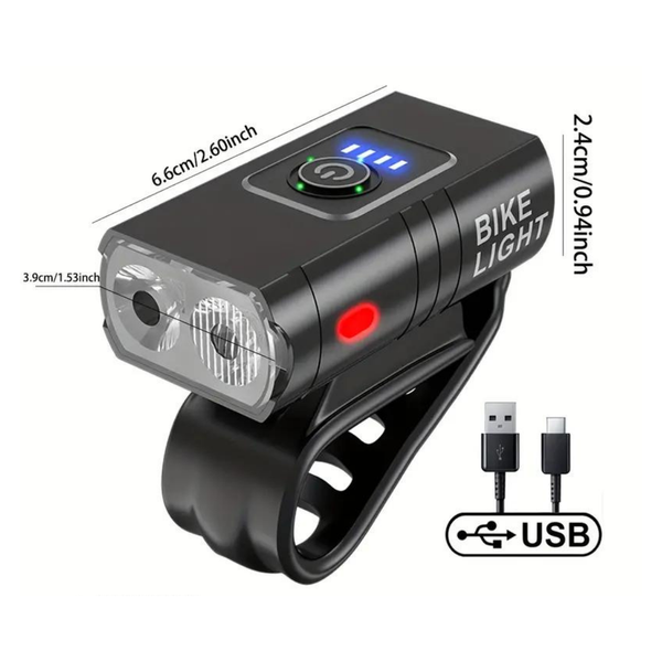 High-Visibility USB Rechargeable Bicycle Light Set for Safety
