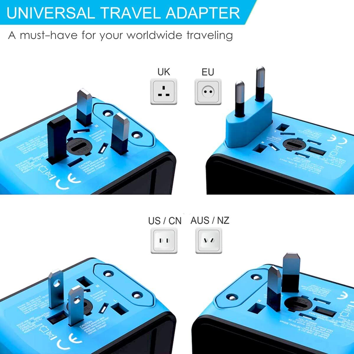 Smart Travel Power Adapter with USB Charging Ports
