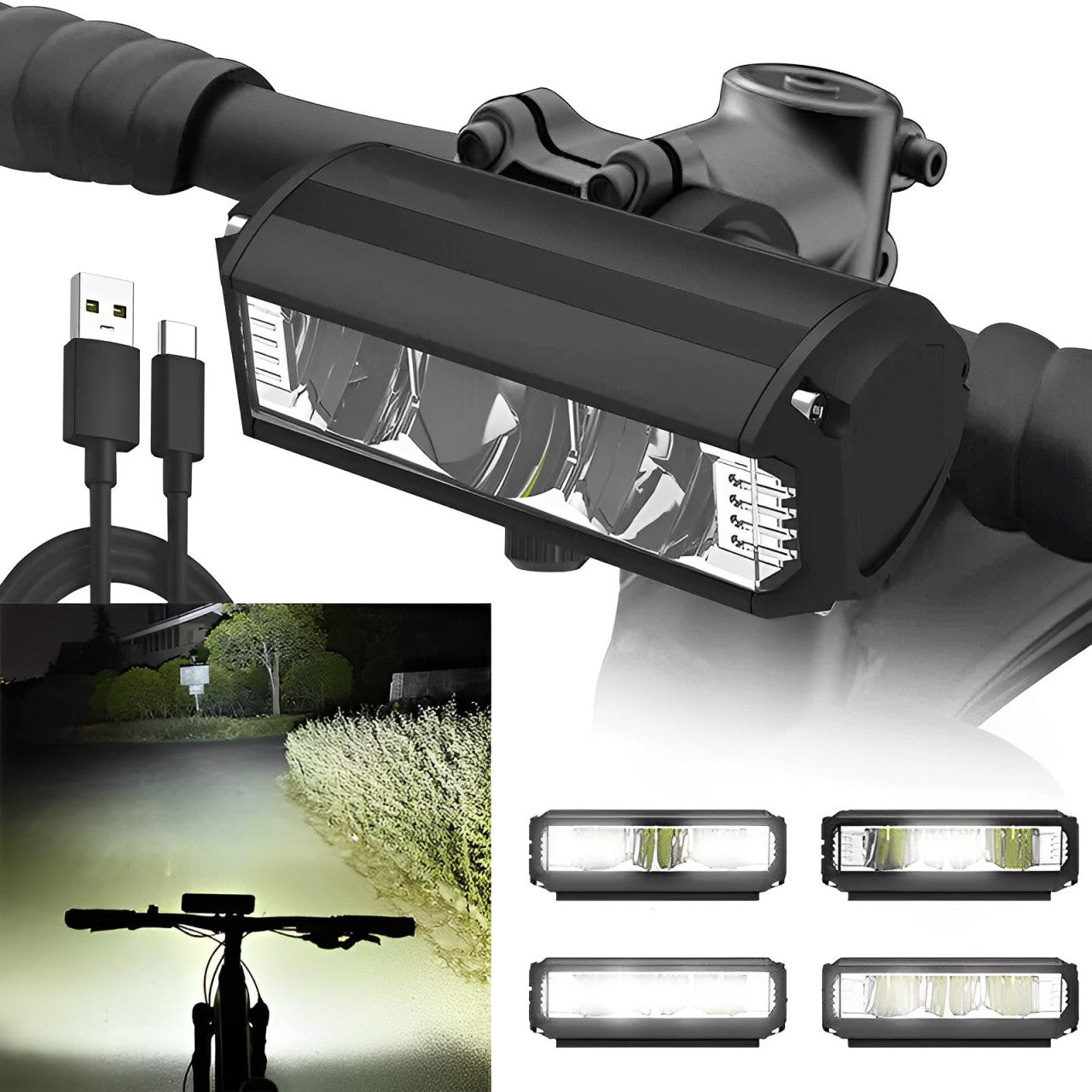 High-Power LED Cycling Light with Custom Brightness and Water Resistance