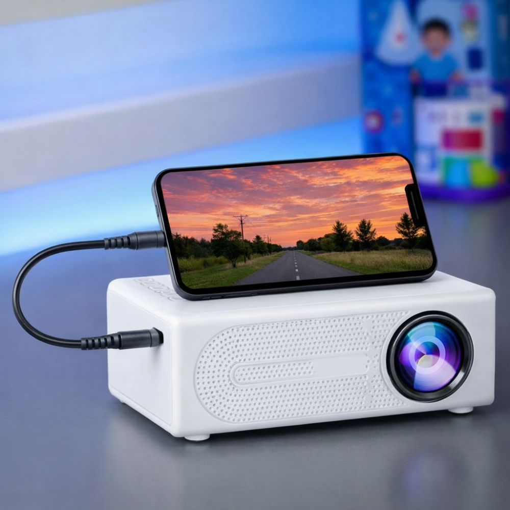 Compact High-Performance Projector with 3000 Lumens – Perfect for Home and Outdoor Viewing!