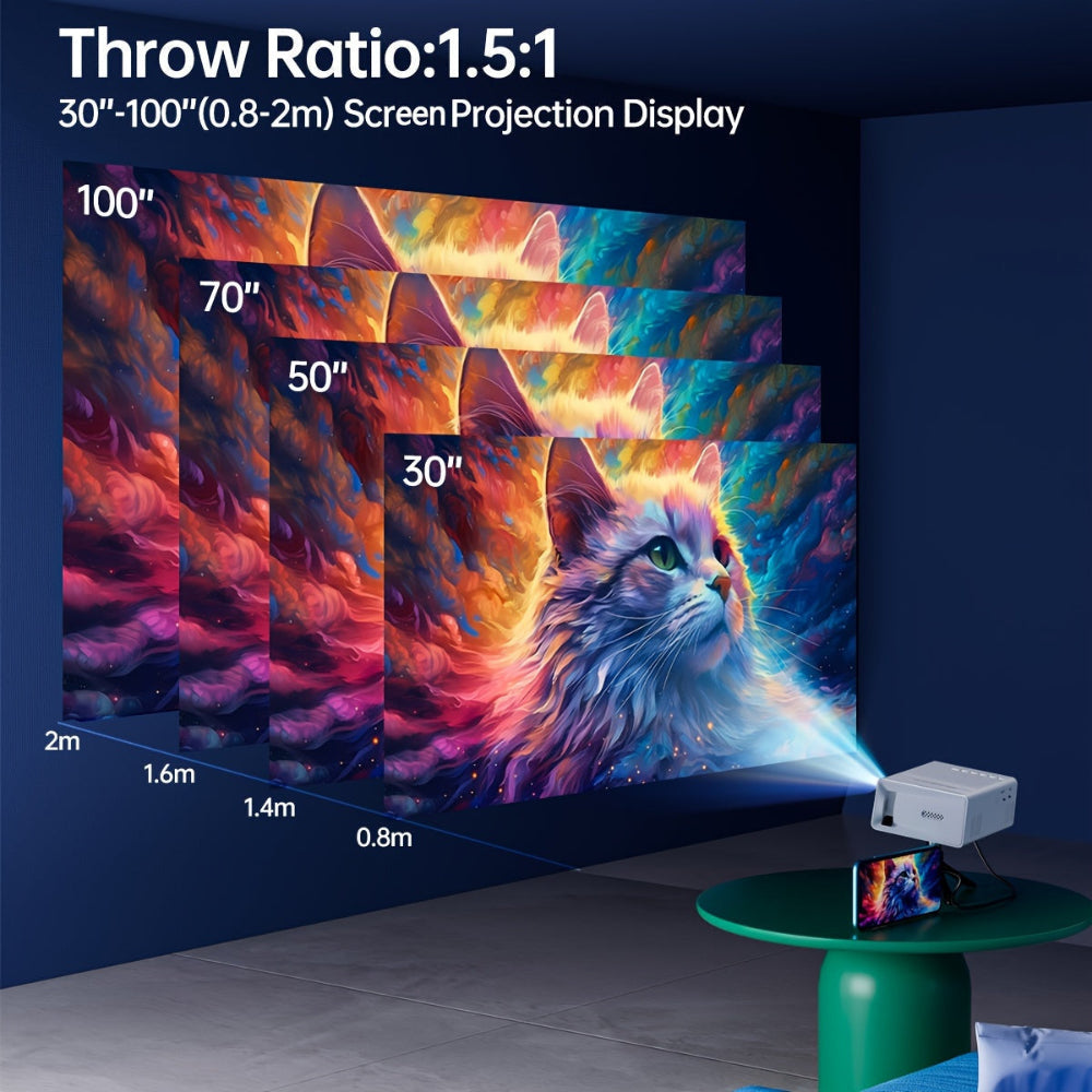 Compact High-Performance Projector with 3000 Lumens – Perfect for Home and Outdoor Viewing!
