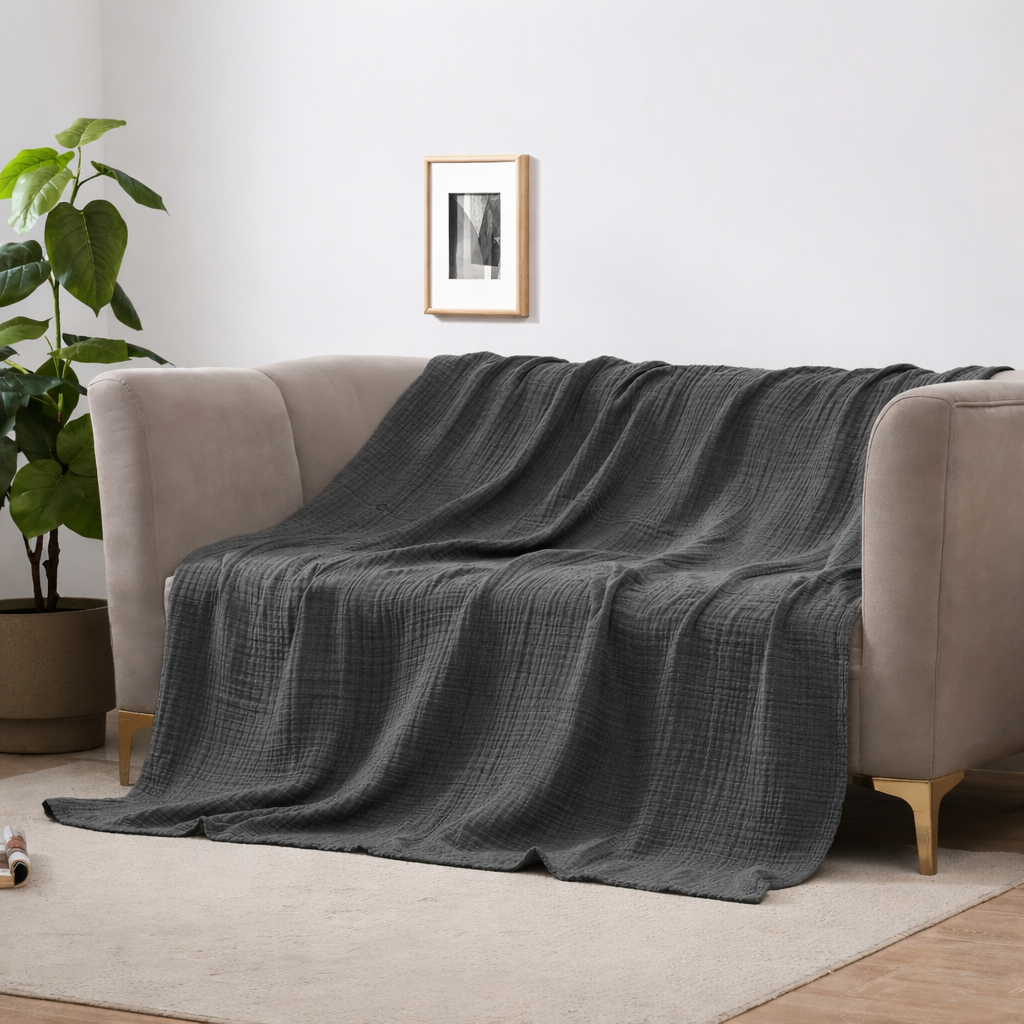 BreezyComfort - Ultra-Light Cotton Blanket for Year-Round Relaxation