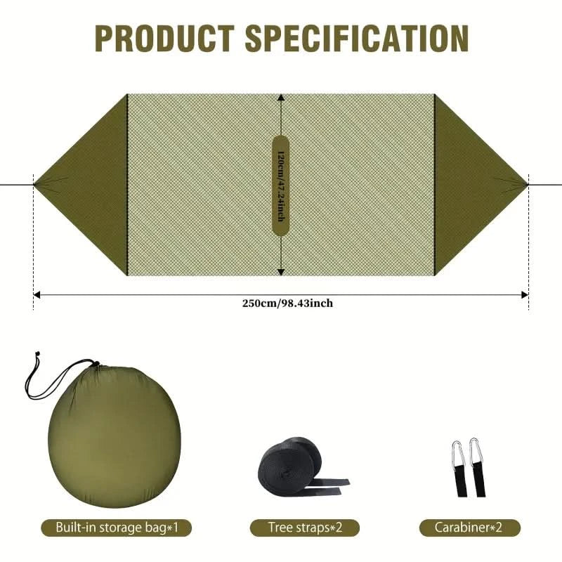 Portable Outdoor Hammock with Built-in Bug Net
