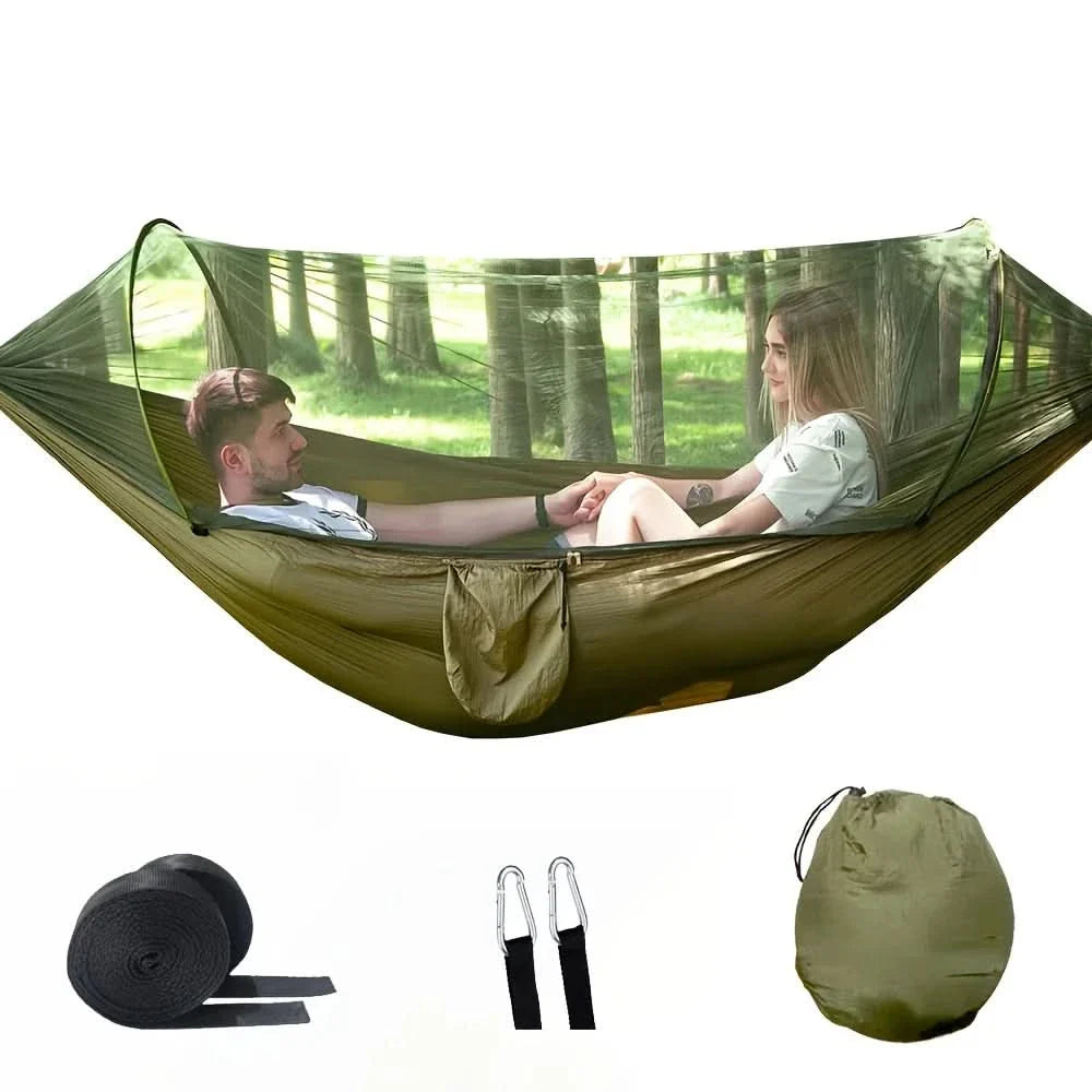 Portable Outdoor Hammock with Built-in Bug Net