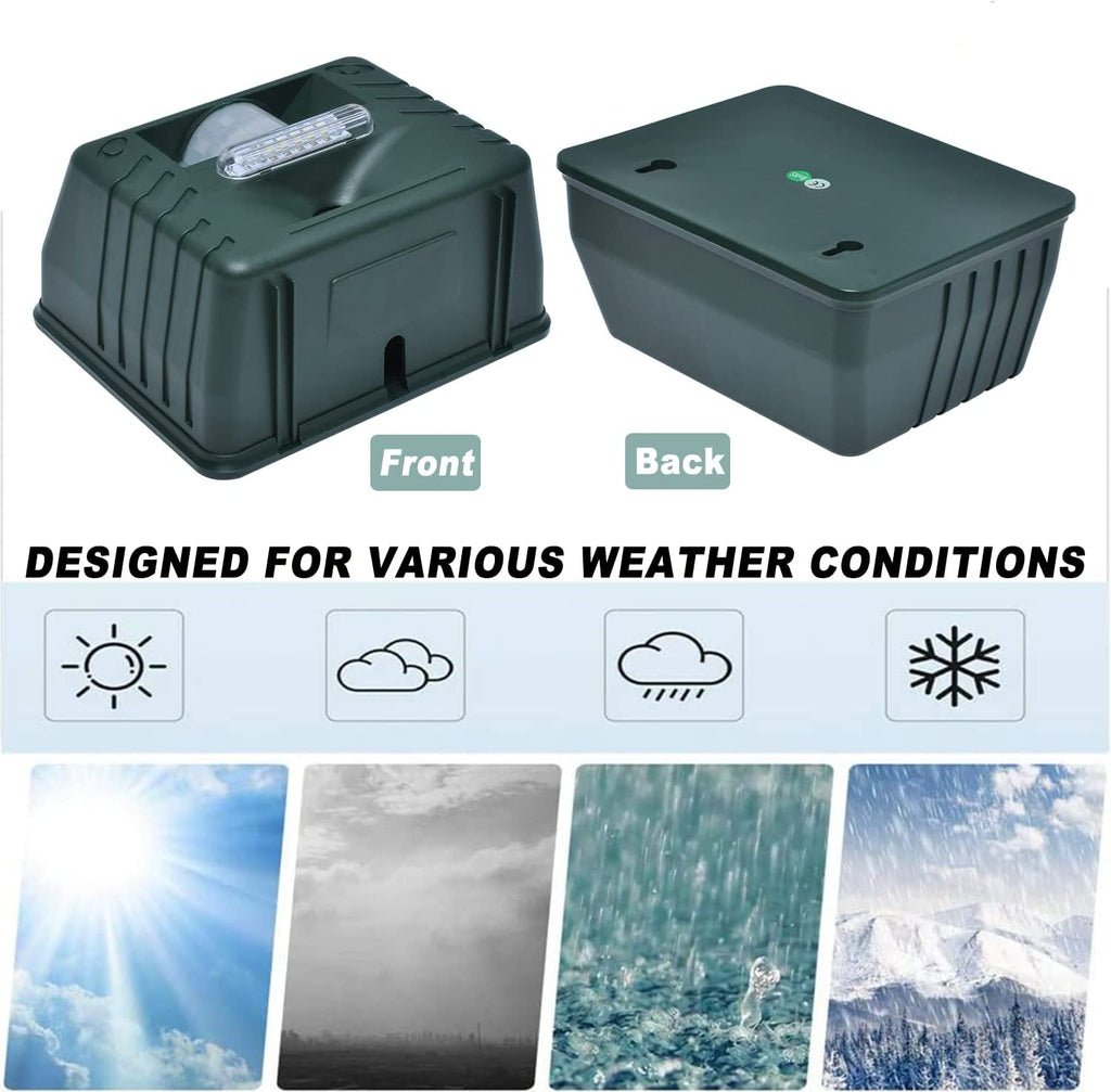 Solar-Powered Bird Deterrent with LED and Ultrasonic Features