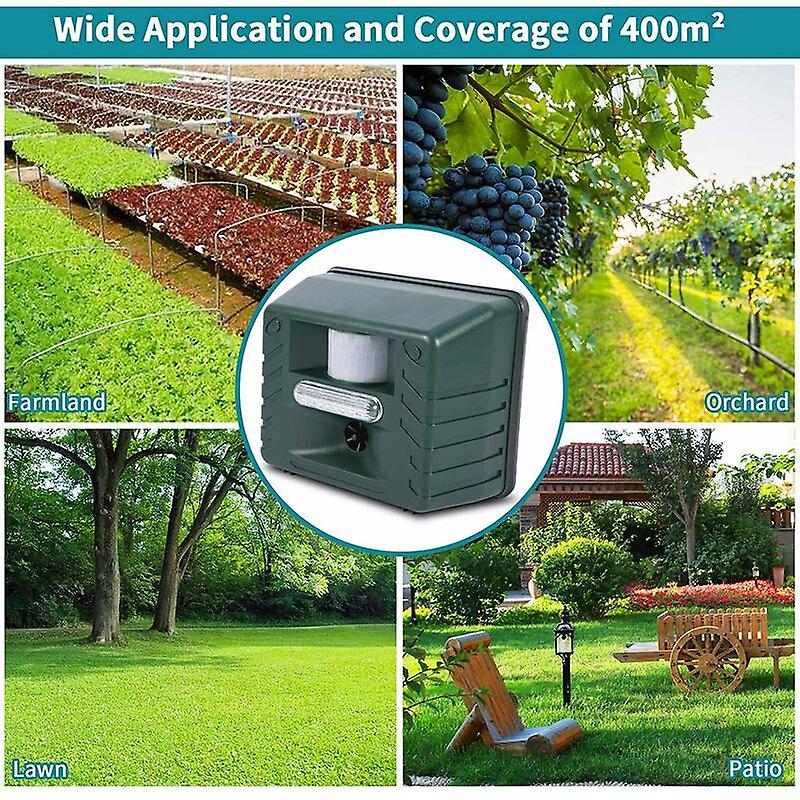 Solar-Powered Bird Deterrent with LED and Ultrasonic Features