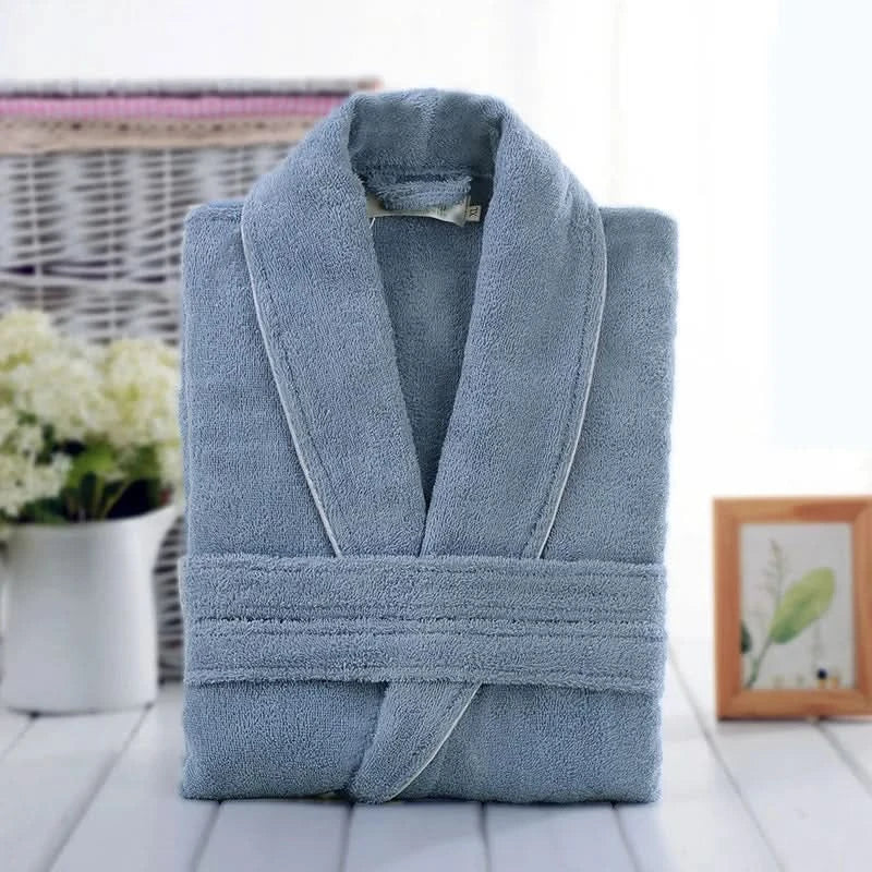 Unisex Cotton Bathrobe with Soft Terry Texture for Comfort
