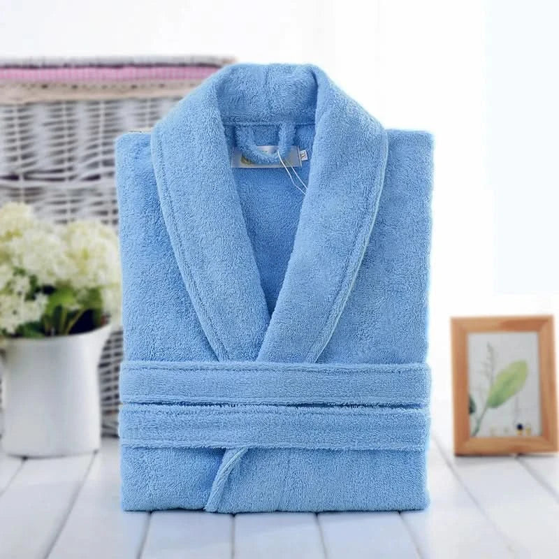 Unisex Cotton Bathrobe with Soft Terry Texture for Comfort