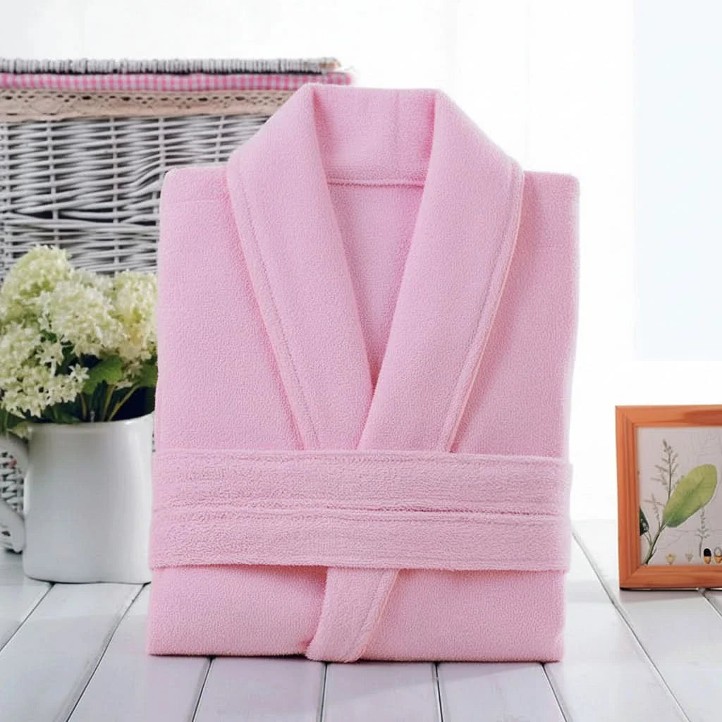 Unisex Cotton Bathrobe with Soft Terry Texture for Comfort