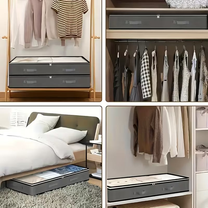 Underbed Storage Bags | Foldable Space Saver | Clear Lid