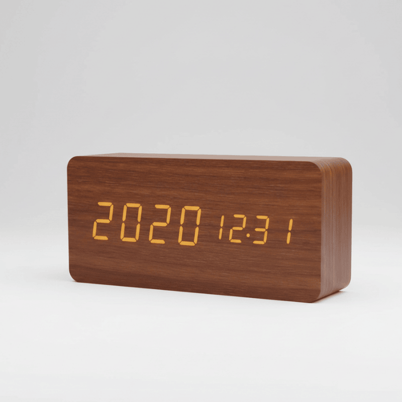 EchoCraft – Smart Wooden LED Clock for Stylish Living