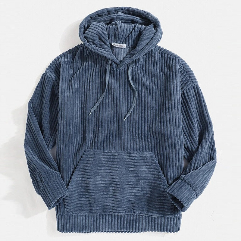 Velour Hooded Sweatshirt in Soft Velvet Material