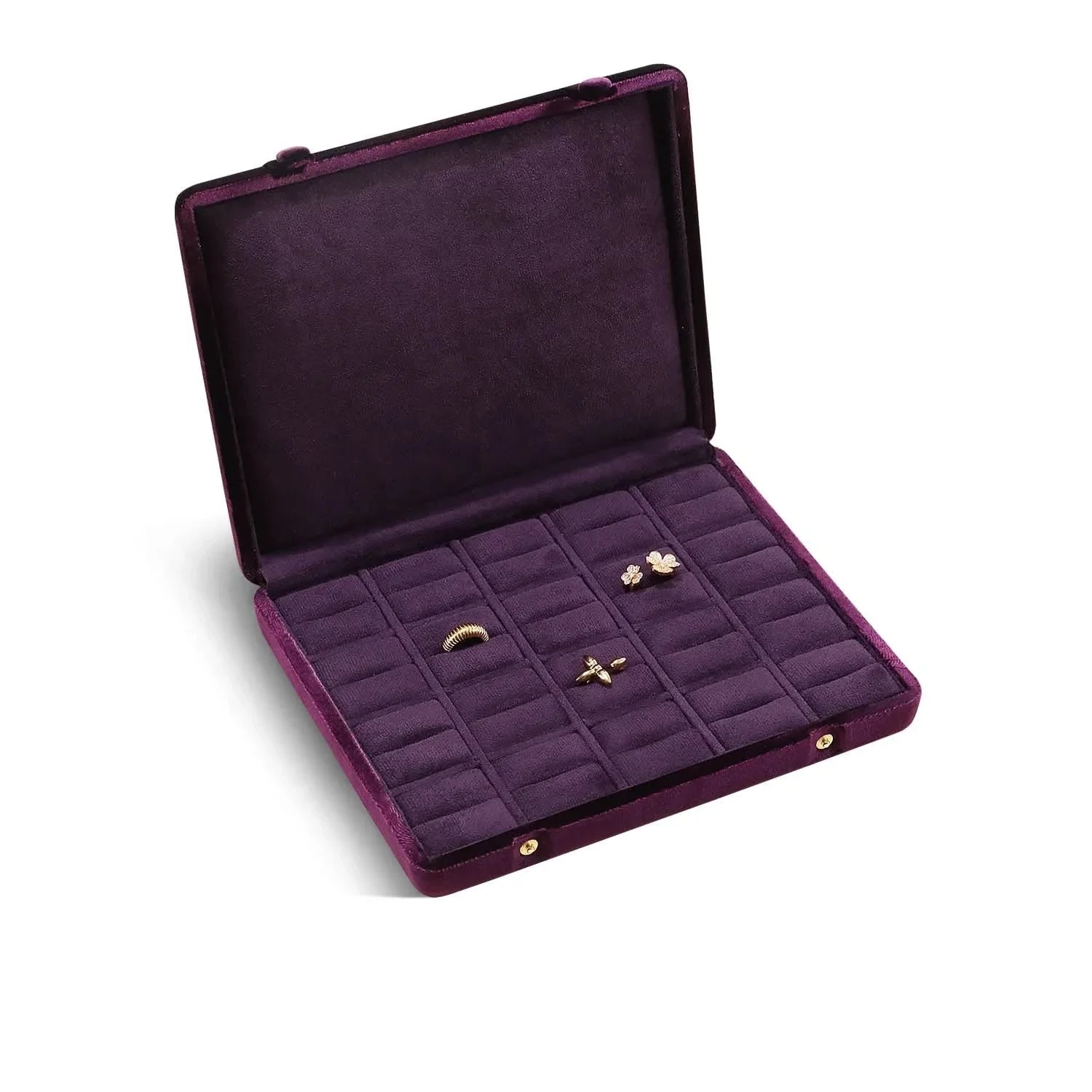 Velvet Jewelry Organizer Case for Elegant Vanity Storage