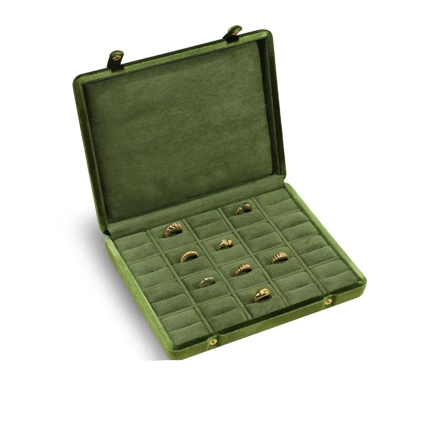 Velvet Jewelry Organizer Case for Elegant Vanity Storage