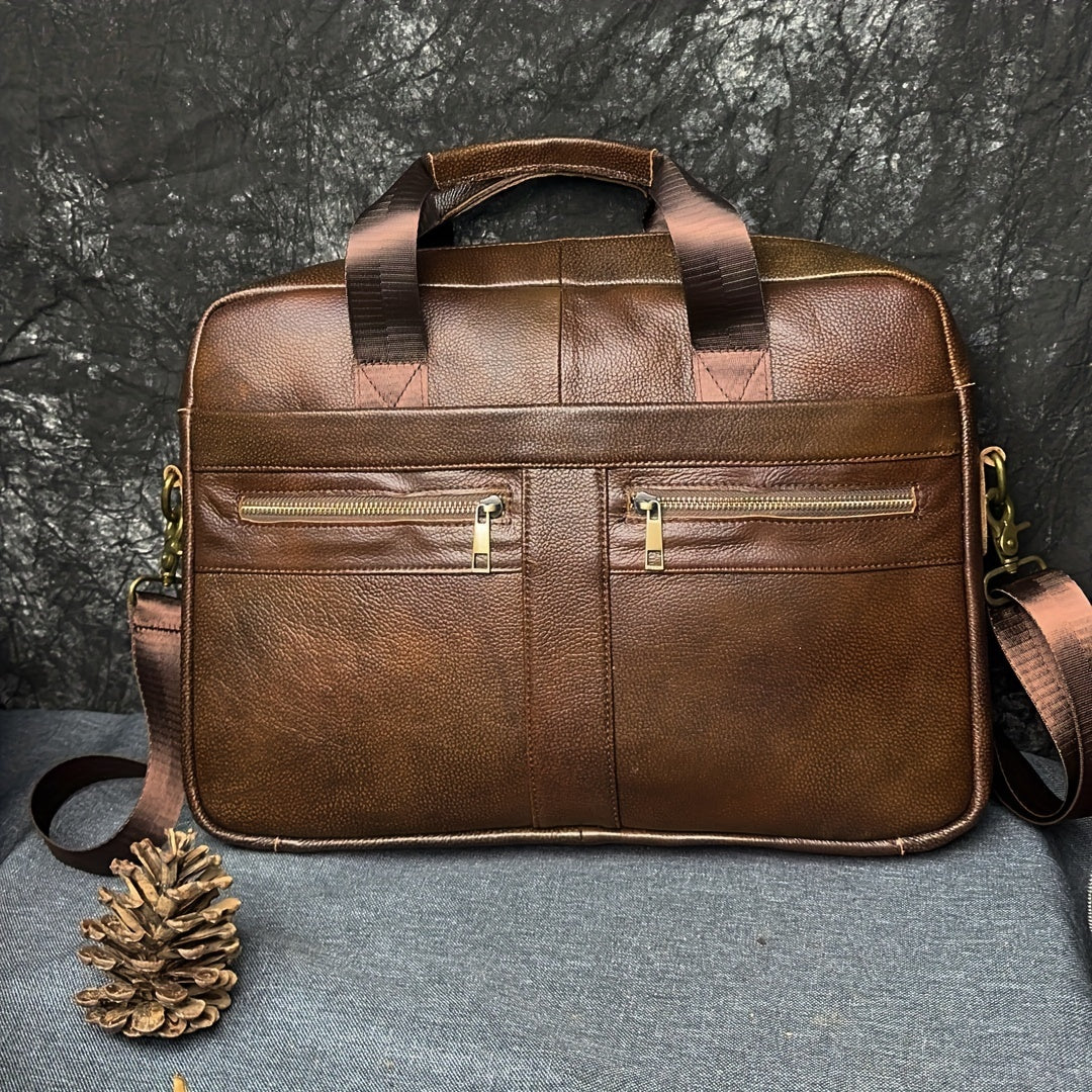 Classic Italian Leather Crossbody Bag for Men