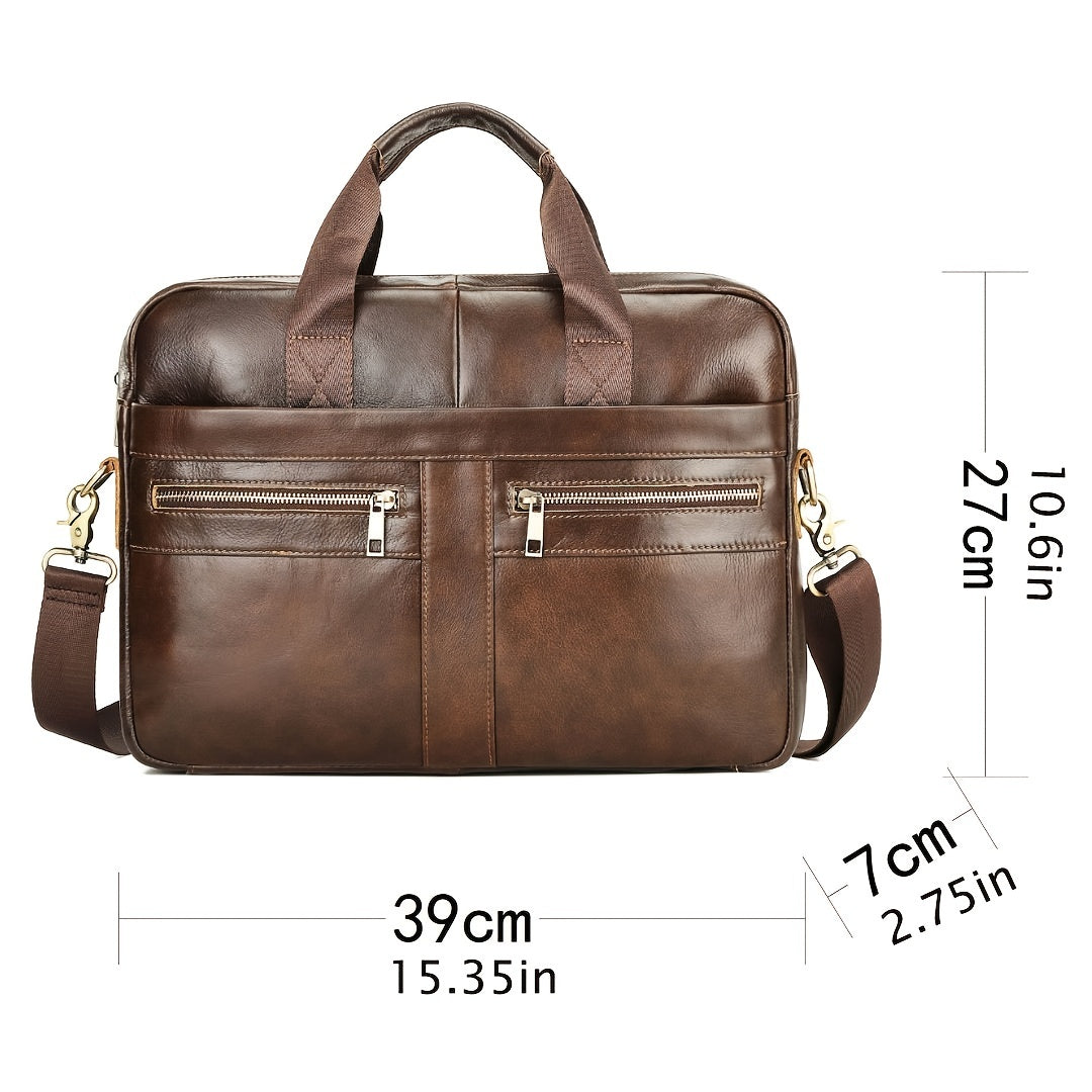 Classic Italian Leather Crossbody Bag for Men