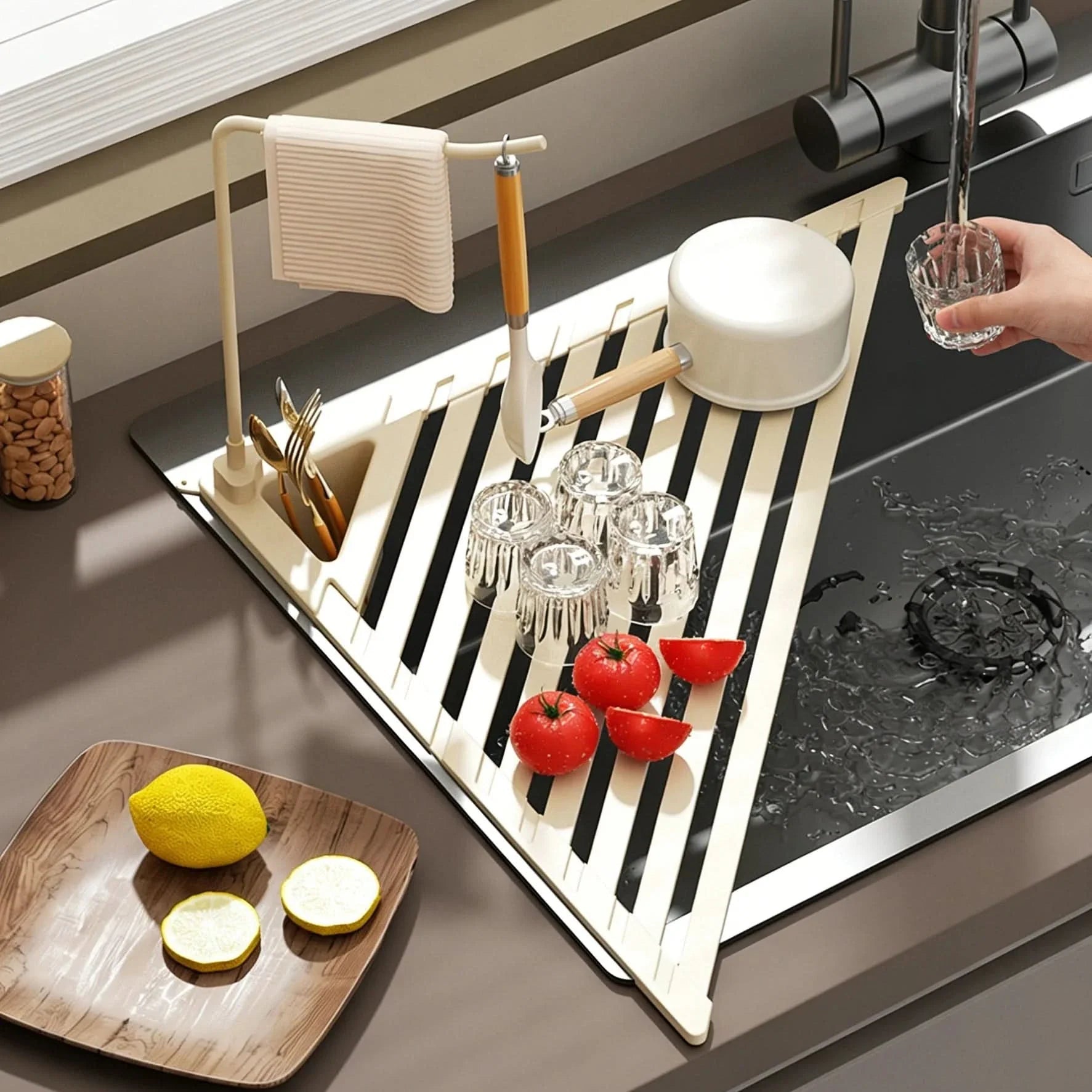 Foldable Drain Rack for Over Sink Usage