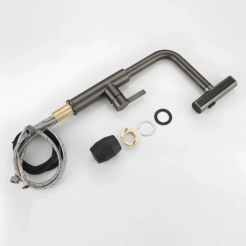 Pull Down Waterfall Kitchen Faucet with Flexible Hose