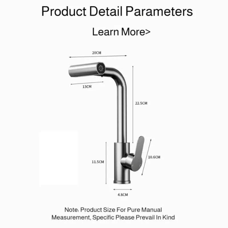 Pull Down Waterfall Kitchen Faucet with Flexible Hose
