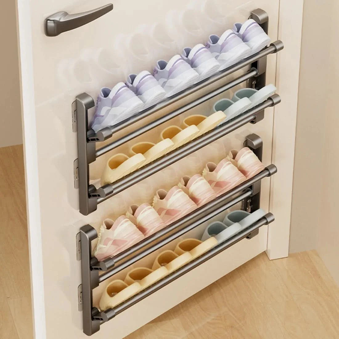 Bathroom Organizer - Wall-Mounted Slipper Storage Rack