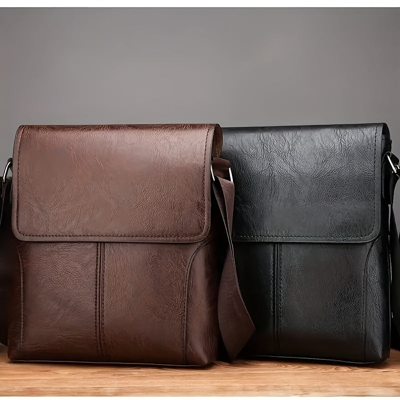 Classic Elegance PU Leather Crossbody Bag for Men