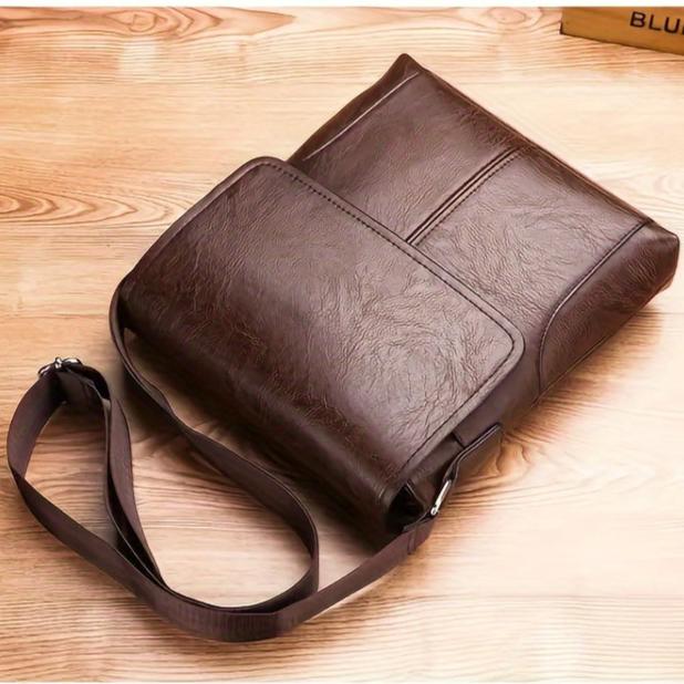 Classic Elegance PU Leather Crossbody Bag for Men
