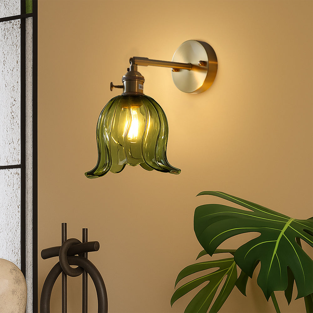 Elegant Wall Sconce with Glass Shade and Metal Frame