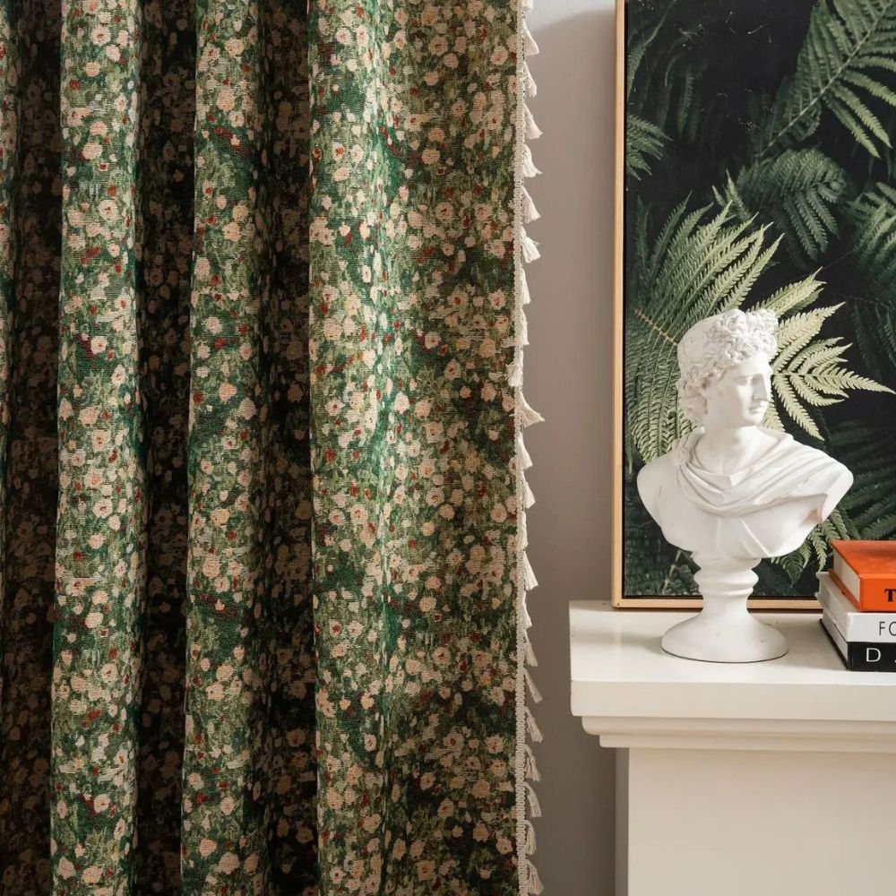Charming Floral Tassel Curtain Panels for Inviting Spaces