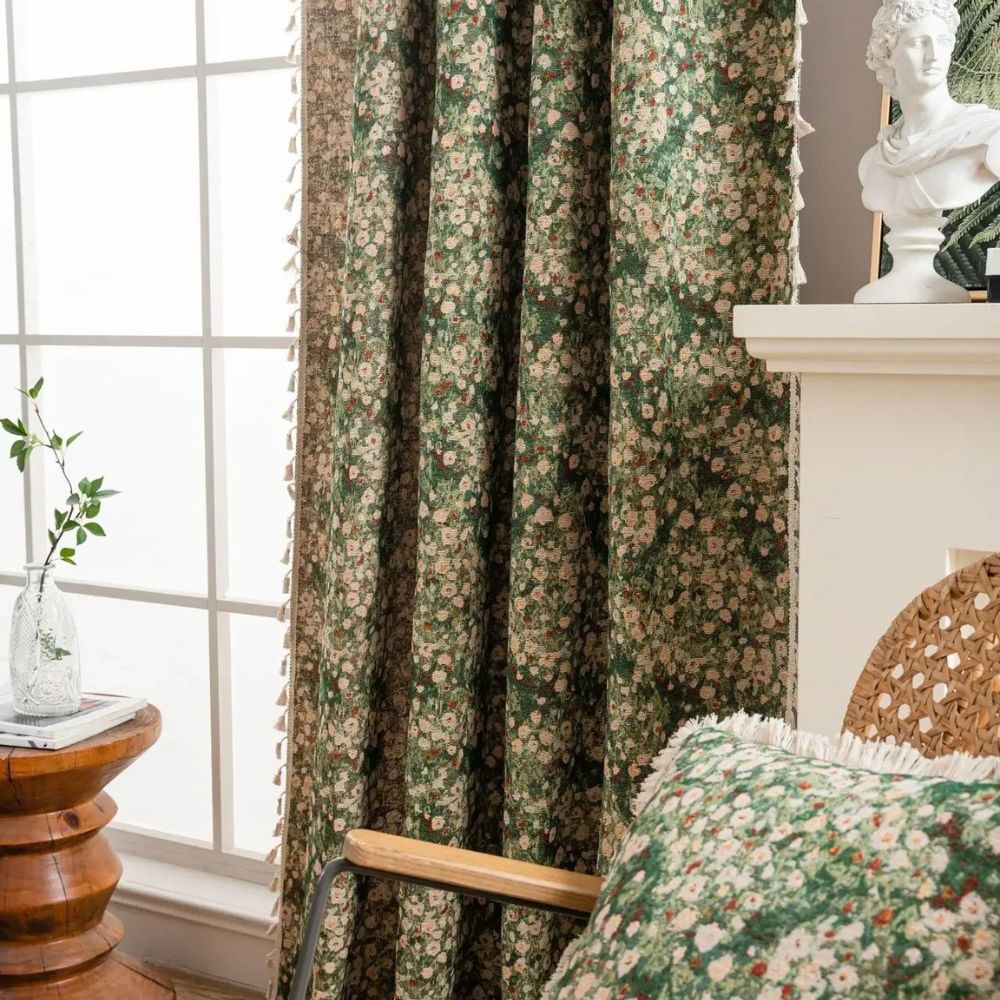 Charming Floral Tassel Curtain Panels for Inviting Spaces