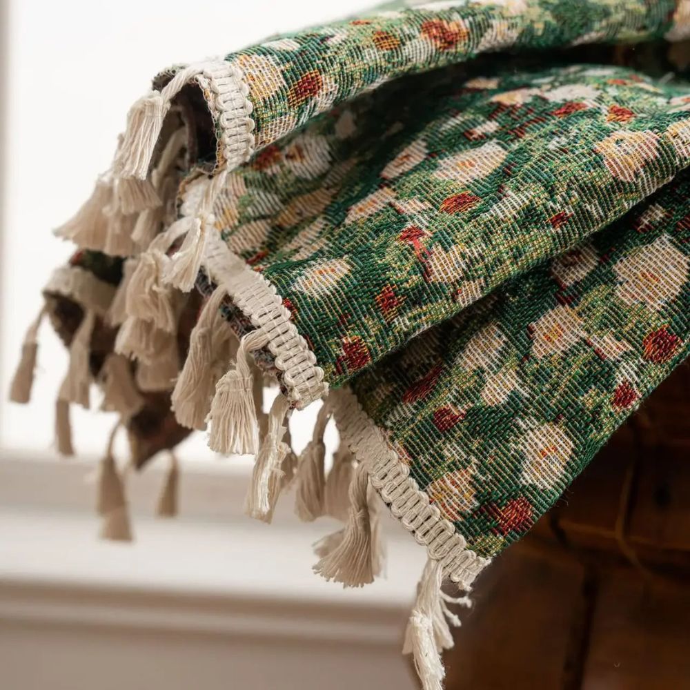 Charming Floral Tassel Curtain Panel for Timeless Décor