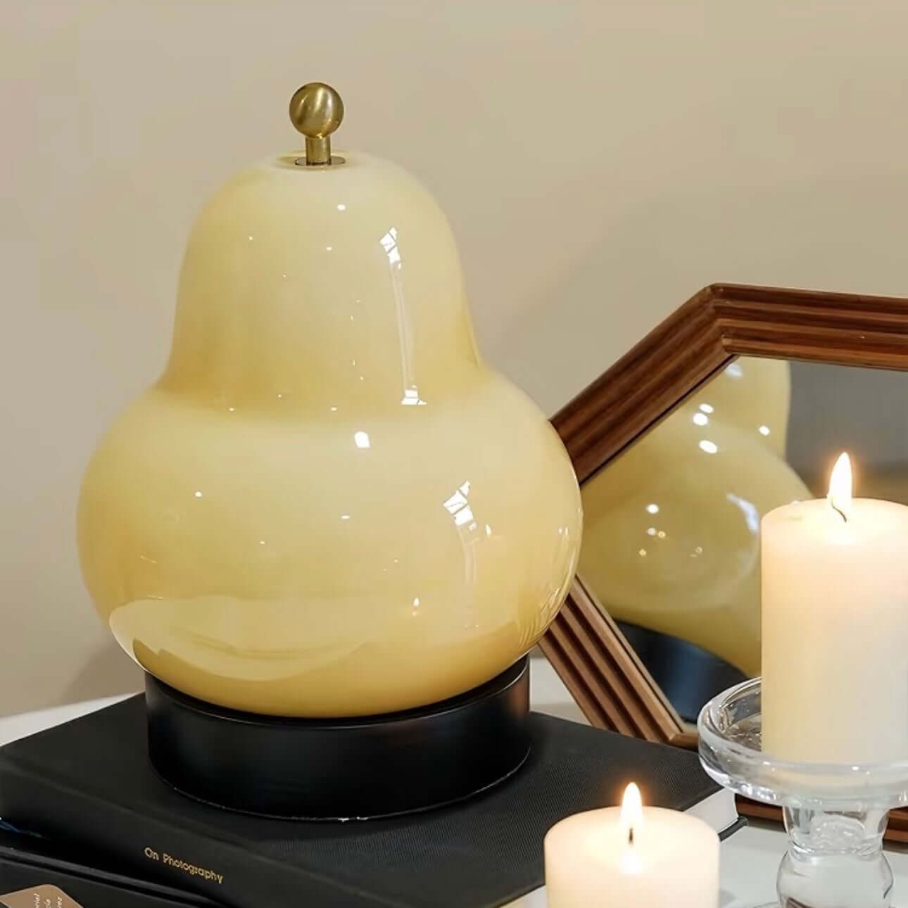 Rechargeable Touch-Controlled Pear-Shaped LED Table Lamp