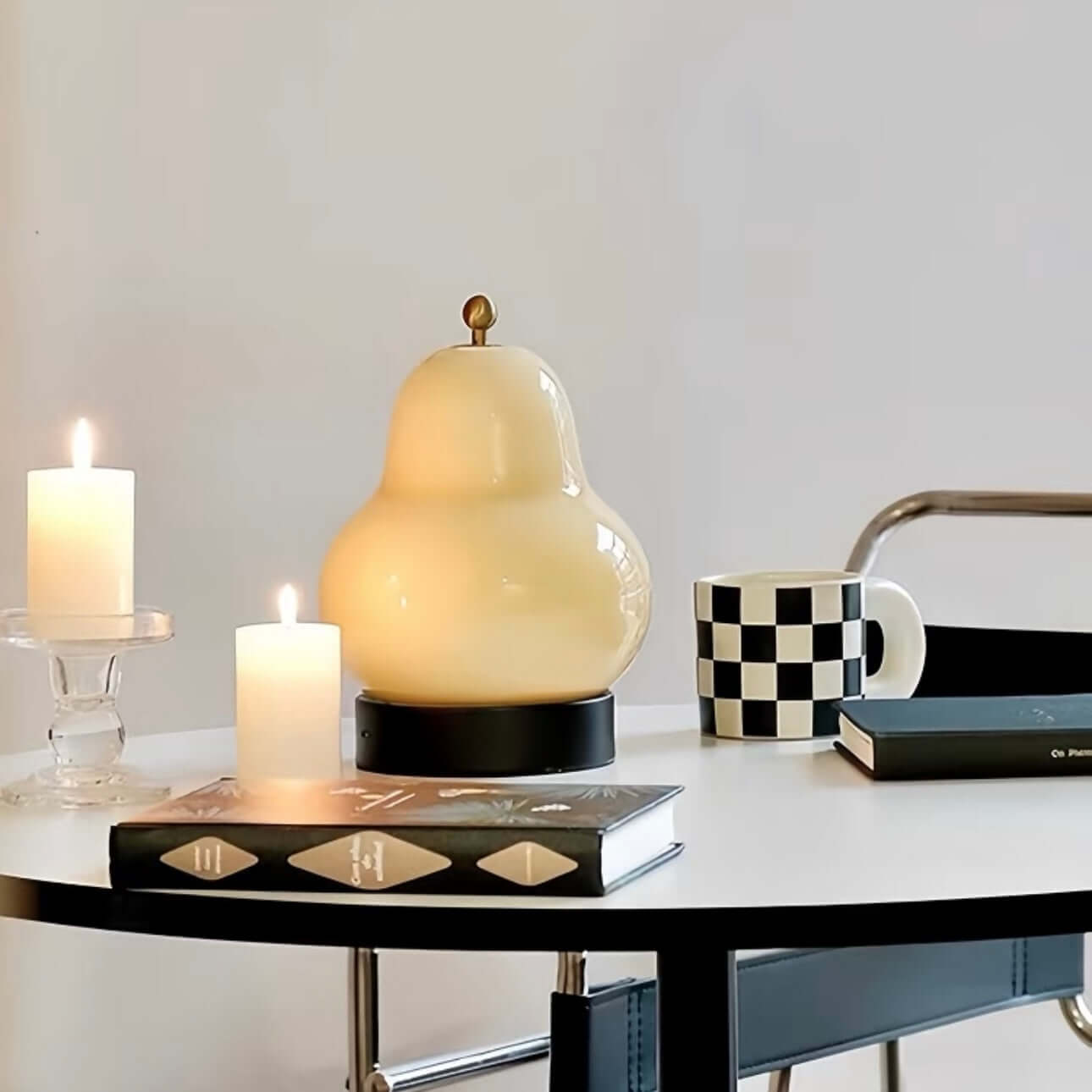 Rechargeable Touch-Controlled Pear-Shaped LED Table Lamp