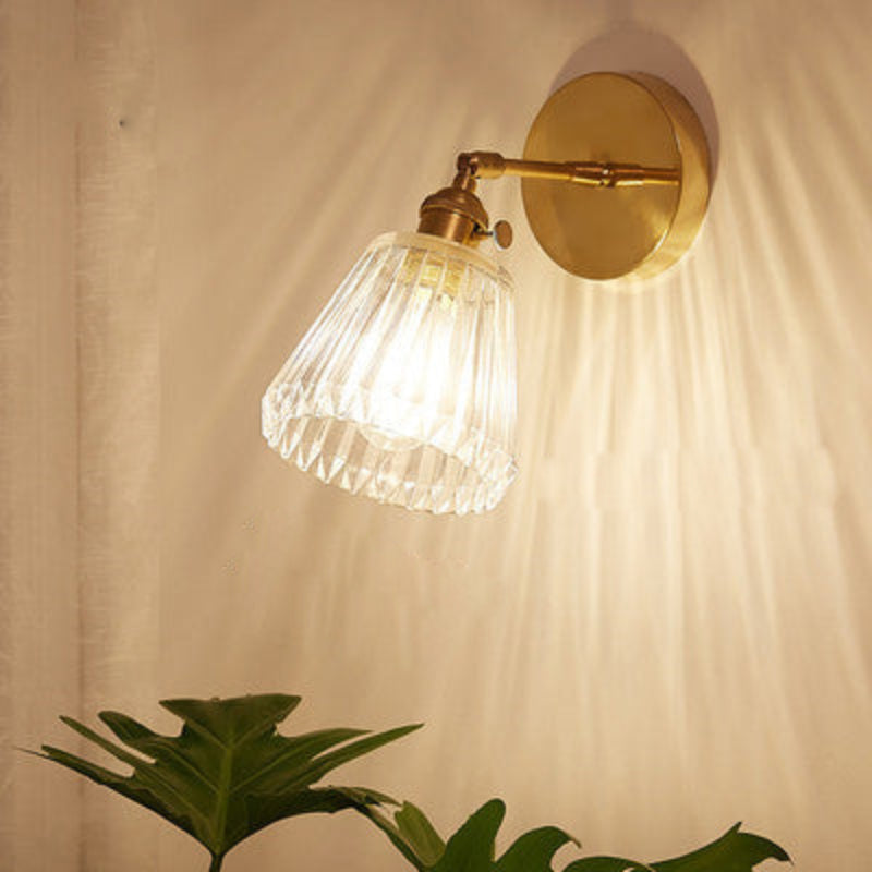 Elegant Glass Wall Light Fixture with E26/E27 Socket