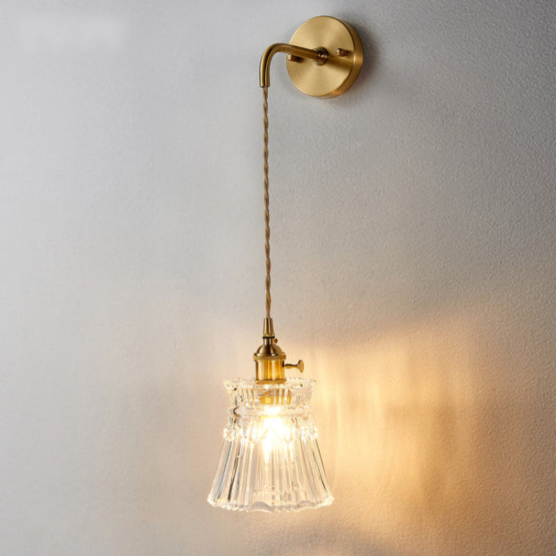 Elegant Glass Wall Light Fixture with E26/E27 Socket