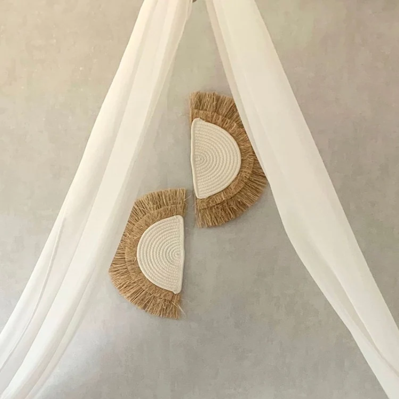 Handcrafted Sun and Moon Wall Hanging in Earthy Tones