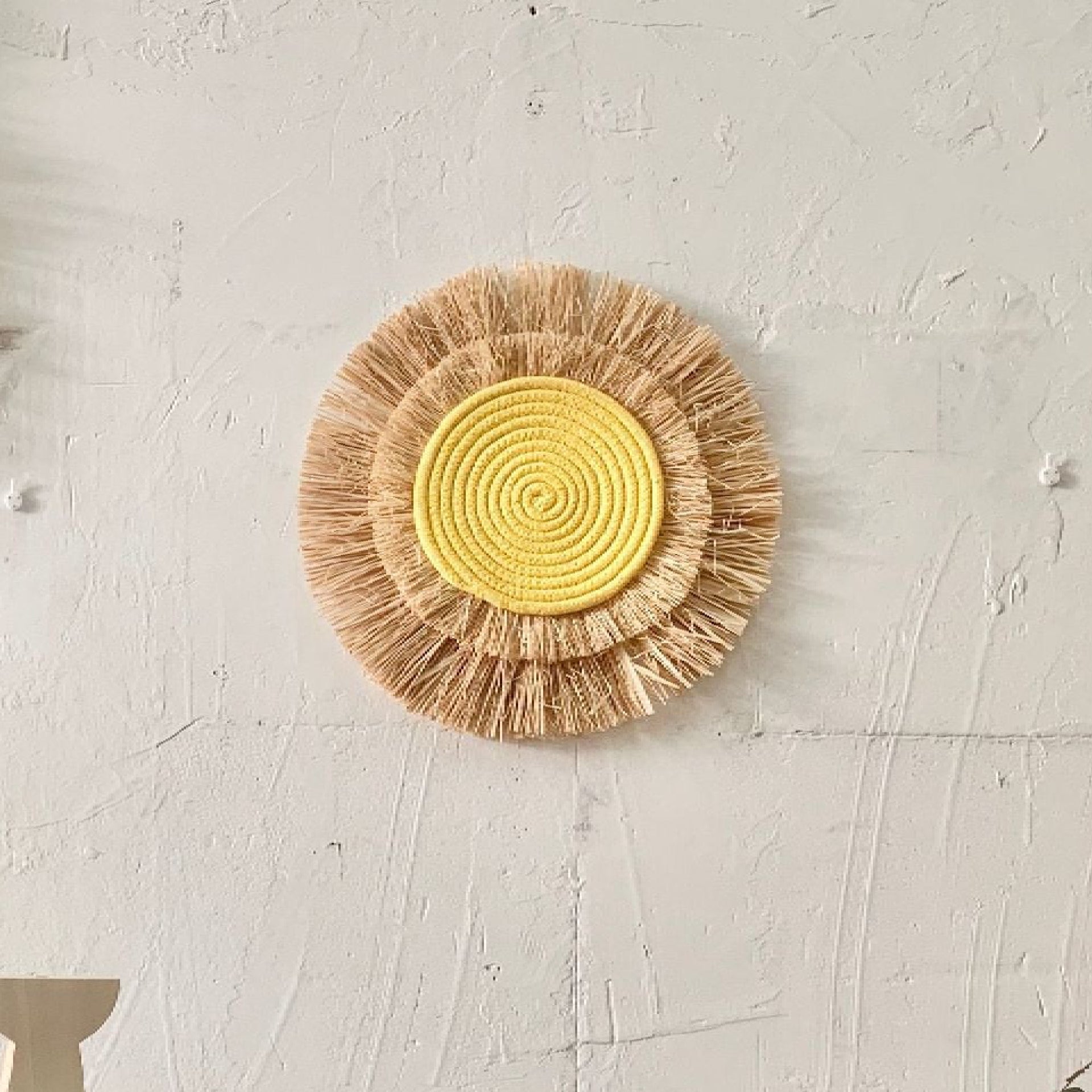 Handcrafted Sun and Moon Wall Hanging in Earthy Tones
