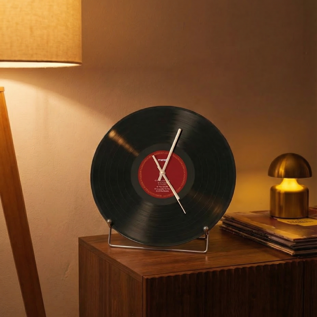 12-Inch Quiet Vinyl Wall Clock with Customizable Design