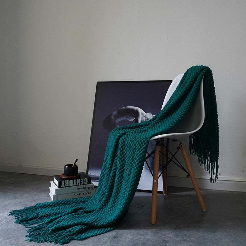 Cozy Textured Blanket, Soft Acrylic, 50 × 79 Inches, Easy Care