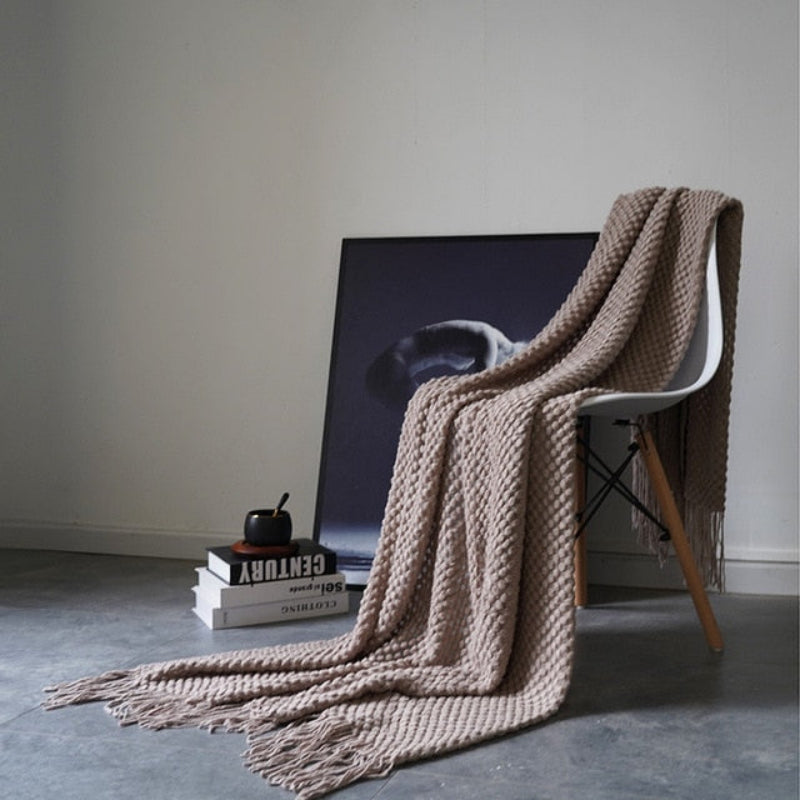 Cozy Textured Blanket, Soft Acrylic, 50 × 79 Inches, Easy Care